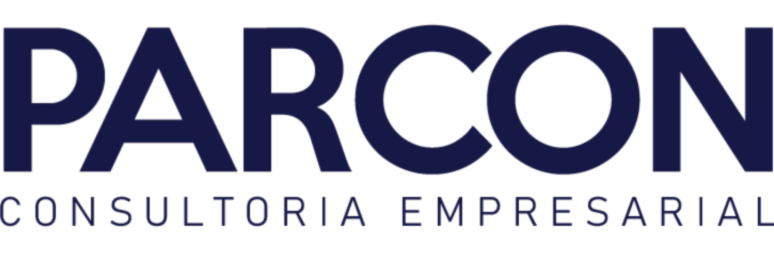 Logo Parcon Consultoria Empresarial, fundo transparente, versão branca